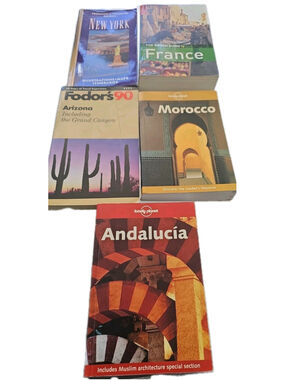 Lot of 5 Travel Guidebooks New York France Morocco Andalucia Arizona Fodor’s